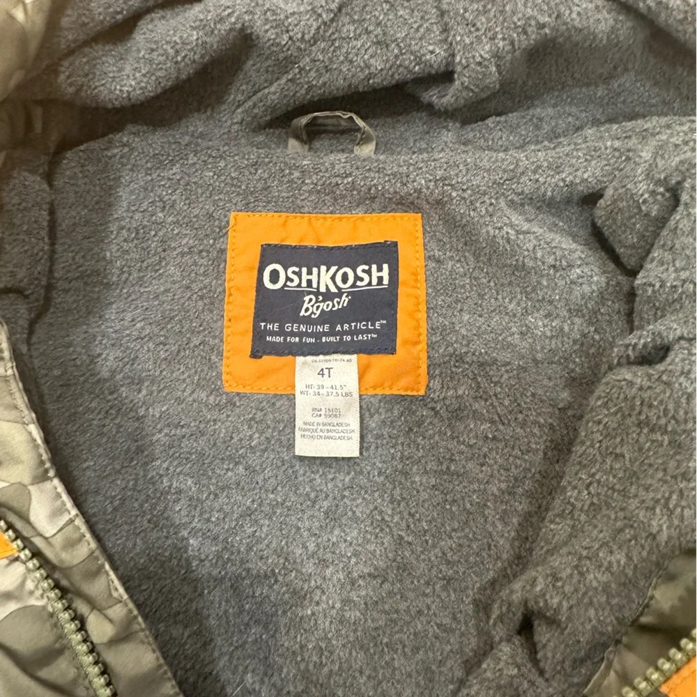 OshKosh B'gosh Green Camouflage Coat with Hood